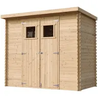 Timbela M310+M310G Houten tuinhuis - Tuinberging, houten constructie met vloer. Afmetingen: B239xL142xH200 cm / 2,63 m2. Opslagberging voor de tuin - geschikt voor fietsen en andere spullen
