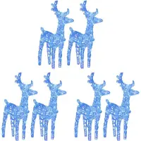 vidaXL Kerstrendieren 6 st 240 LED's acryl blauw