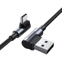 UGREEN USB-C naar USB-A 2.0 kabel, haaks, US176, 3A, 3 meter (zwart)