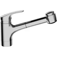 Hansa Hansamix 1 gats keukenkraan met uittrekbare handdouche met uitloop 23.5cm chroom
