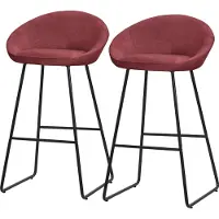 ML-Design Barkruk set van 2 rood 56x94x50 cm met rugleuning en voetensteun tot 120 kg