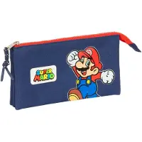 Big Buy Cooking Drievoudig multifunctioneel etui Super Mario World, marineblauw, 22 x 12 x 3 cm