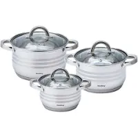 Klausberg 7693 - 6 delige pannenset - kookpannen - 16-18-20 cm - met deksel