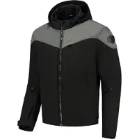 Rusty Stitches motorjas, model William, textiel, zwart/grijs, maat M