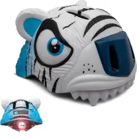 Crazy Safety Fahrradhelm m. Light - Tiger - Weiß - - 49-55 cm - Fahrradhelme
