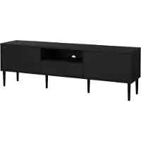 Ebuy24 Media TV-meubel 2 deuren 1 lade zwart mat.