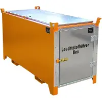 Bauer Fluorescentiebuizendoos SL-D 200, plaatstaal, toegankelijk voor rolstoelgebruikers, afsluitbaar, verzinkte deur/deksel, B 2100 x D 770 x H 975 mm, oranje