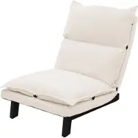ML-Design Vloerstoel Beige Vloerstoel gestoffeerd met verstelbare rugleuning Linnen bekleding Robuust stalen frame ML design