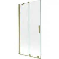 Mexen Velar badwand 2-delige schuif 90 x 150 , transparant, goud - 896-090-000-01-50