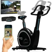 Skandika Ergometer Abisko wereldprimeur - Premium EMS-weerstand en slimme hometrainer met app-besturing, automatische stuur- en zadelverstelling, 36 weerstandsniveaus | hometrainer fiets voor thuis