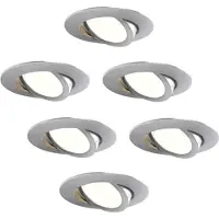LEDVION – 6x LED Inbouwspot RVS – Dimbaar – CCT – IP65 – Kantelbaar – Aluminium – Badkamer