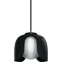 Osram Decor Corolle hanglamp, zwart, metaal en glas, E27 fitting, stoffen kabel, 200mm, retro-stijl