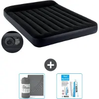 Intex luchtbed - voor 2 personen - 152 x 203 x 25 cm - Blauw - Inclusief pomp - Met spannenhoes en reparatieset