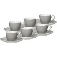 Ritzenhoff & Breker Espressotassen und -untertassen Doppio 80 ml Set van 6