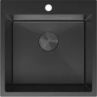 Mexen Solix stalen spoelbak met 1 bak 500 x 500 , zwart - 6407501000-70