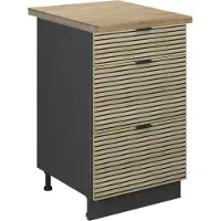 Vicco Keukenonderkast Fame-Line, Eiken paneel/Antraciet, 50 cm, WB Eik