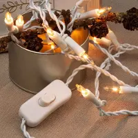 Hellum Mini-lichtketting wit snoer m schakelaar 20-lichts