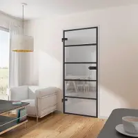 Inova Complete glazen binnendeur - 83x197 - helder - 5 vakken - omkeerbare montage - met slot