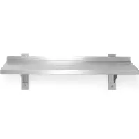 Hendi Verstelbare wandplank - enkel - roestvrij staal - spatwand - 1200x300x600mm