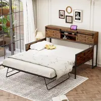 OKWISH Opbergkast 119x24x122 cm van spaanplaat, met kippende lades, klapzitbank en verstelbare planken, wit