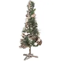 JJA - Kerstboom van natuurlijk hout 55 cm met dennenappels