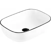Mexen Rita waskom opbouw 45 x 32 cm, wit/zwart rand - 21084507