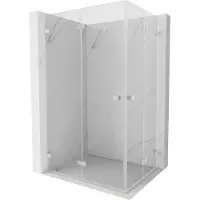 Mexen Lunar-F Duo vouwwanddouche 100 x 85 , transparant, geborsteld nikkel - 836-100L-085P-97-00