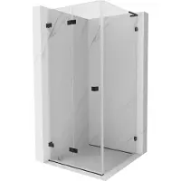 Mexen Lunar-F L inklapbare douchecabine links 80 x 80 , transparant, zwart - 836L-080-080-70-00-L