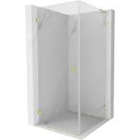 Mexen Lunar-B L draaideur douchecabine links 100 x 100 , transparant, geborsteld goud - 832L-100-100-55-00-L