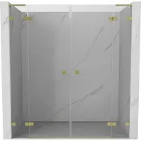Mexen Lunar L Duo draaideuren voor douche 190 , transparant, goud geborsteld - 834DL-190-000-55-00