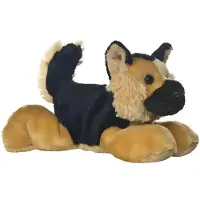 Aurora knuffel Mini Flopsie Duitse herder 20,5 cm bruin/zwart