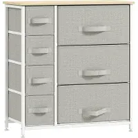 HOMCOM -Schubladenschrank-Stahl, Vliesstoff-B63,5 x T30 x H71 cm-Hellgrau
