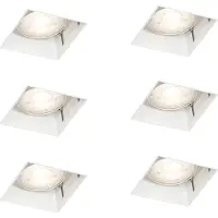 QAZQA Set van 6 inbouwspots wit GU10 50mm Trimless - Oneon