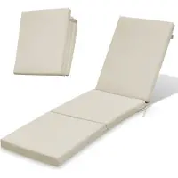 Ferocity - Tuinligkussen - Opvouwbaar - Afneembare hoes - Hoekbanden en verstelbare band - Waterafstotend - 192 x 58 x 4 cm - Polyester - Beige