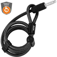 Axa RLS 115/10 - Insteekkabel - Kabelslot - Combineren met Ringslot - 115 cm lang - diameter 10 mm - Zwart