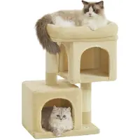 Acaza Krabpaal - Krabpaal voor Katten - Beige - 65 cm hoog - Kattenkrabpaal - Kattenhuis - Krabpalen