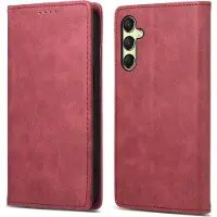 Mobigear Telefoonhoesje geschikt voor Samsung Galaxy A17 Hoesje | Wallet Bookcase Portemonnee | Pasjeshouder voor 1 Pasje | Telefoonhoesje voor Pinpas / OV Kaart / Rijbewijs - Rood