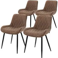 ML-Design Set van 4 eetkamerstoelen Megan | kunstleer bruin 60x84x54 cm eetkamerstoelen | NADUVI