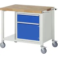 RAU Werkbank serie 8152, verrijdbaar, met schuiflade, B 1000 x D 700 x H 880 mm