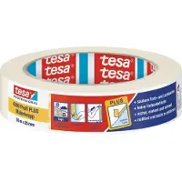 TESA Afplakband | licht gecrêpt | lichtbeige | lengte 50 m | breedte 25 mm | wiel | 12 stuks - 04306-00043-02 04306-00043-02