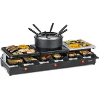 Klarstein Fonduelette XL 3-in-1 raclette-grill en fondue natuursteen 1650W 12 personen