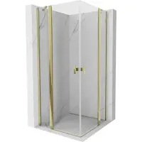 Mexen Mist Duo draaideur douchecabine 110 x 110 , transparant, goud - 8A4-110-110-50-00
