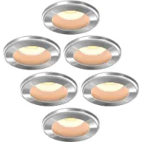 LEDVION - 6x LED Inbouwspot - Nikkel - 4W - CCT 2200K-4000K - Ø55mm - Dimbaar - RVS - IP65