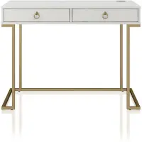 DOMUS Camila-Schrijftafel - 2-laden - Wit MDF