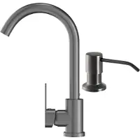 Granitan Keukenmengkraan Gun Grey met Zeepdispenser - Prestige