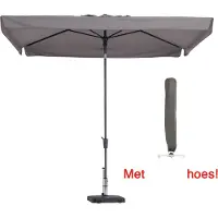 Madison Luxe parasol rechthoek 300 x 200 cm taupe met hoes | Parasol rechthoek van het bekende merk en tevens kantelbaar!