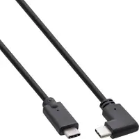 InLine USB-C kabel, schuin, USB 3.2 Gen.2x2, 20Gb/s, 100W, zwart, 1,5m