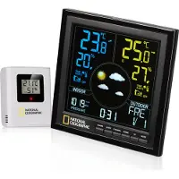 National Geographic Weerstation - National Geographic - incl. Wekker - Voor Binnen & Buiten - Radiogestuurd