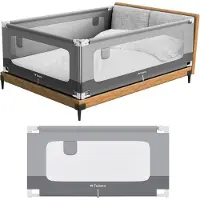 Tulano Cover 44 - Veilig Baby Bedhekje - Uitvalbeschermer Uitvalbeveiliging - 140cm - Grijs