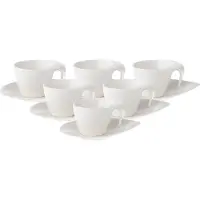 Villeroy & Boch Espressotassen mit Untertassen Flow 100 ml Set van 6